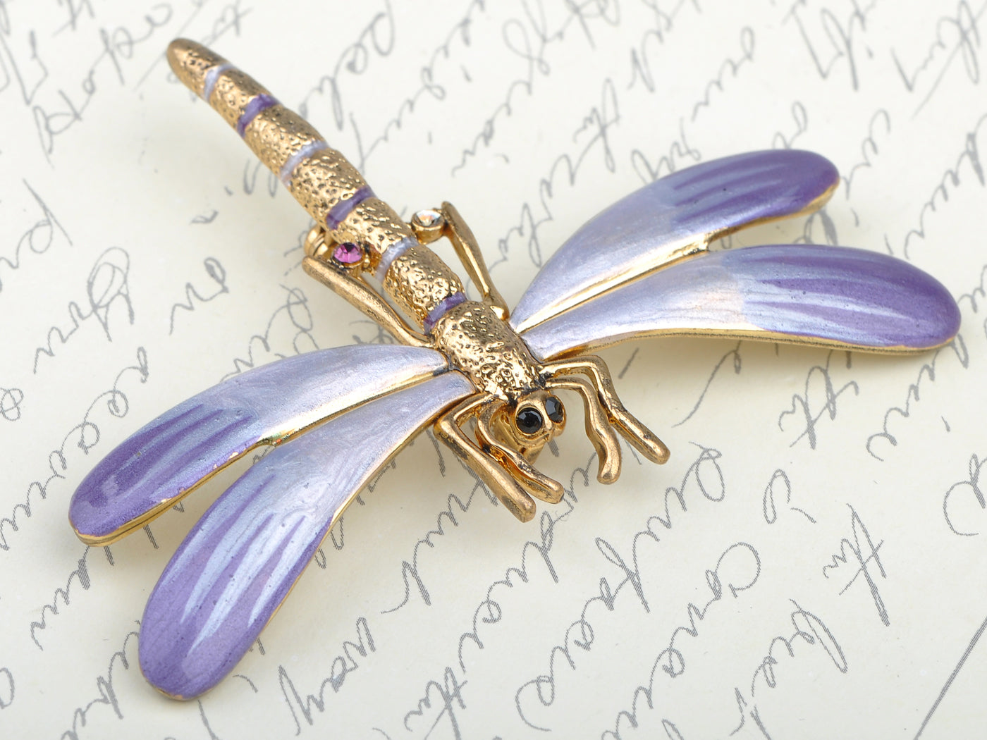 Tiny Dragonfly Lavender Gradient Enamel Pin Brooch