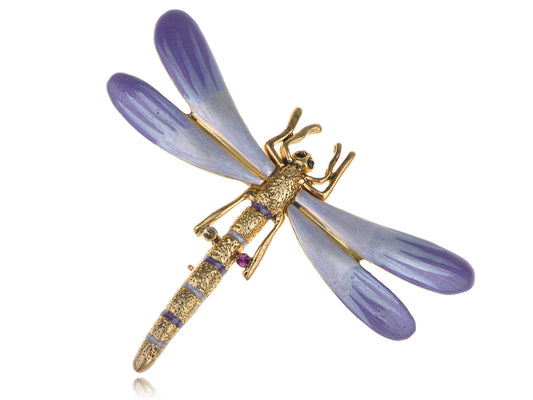 Tiny Dragonfly Lavender Gradient Enamel Pin Brooch