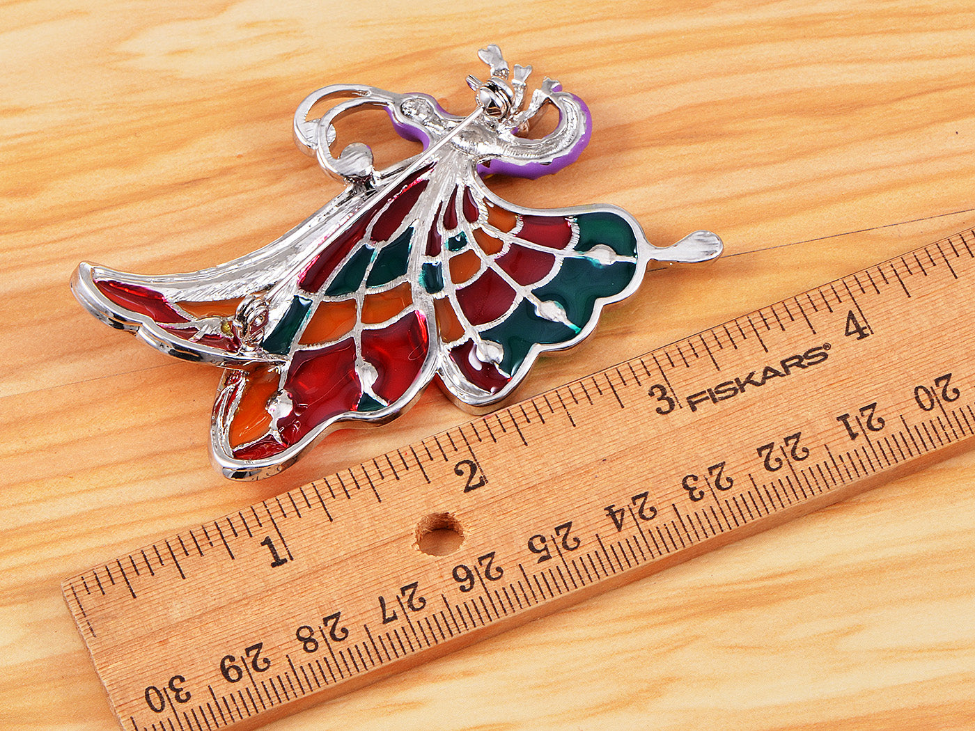 Abalone Colored Dark Butterfly Insect Wings Brooch Pin