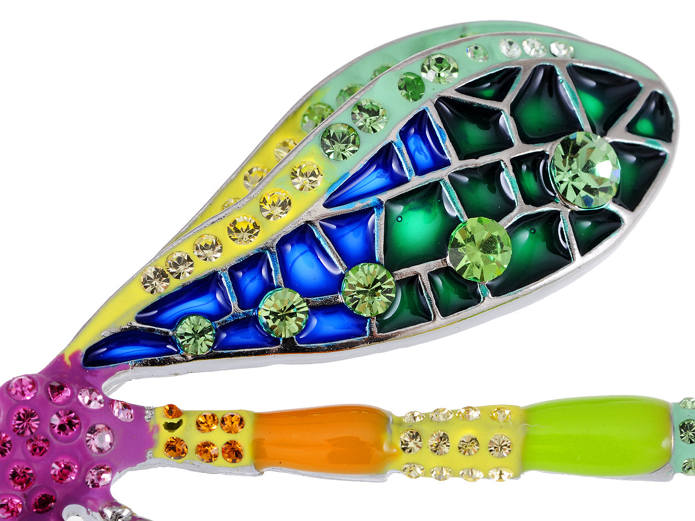 Strike Emerald Multicolored Damselfly Dragonfly Pin Brooch