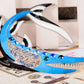 Blue Nautical Tiger Shark Teeth Brooch Pin