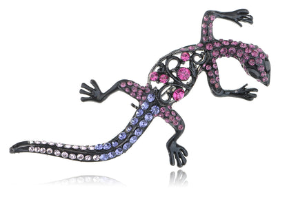Gun Ombre Purple Alien Lizard Gecko Brooch Pin