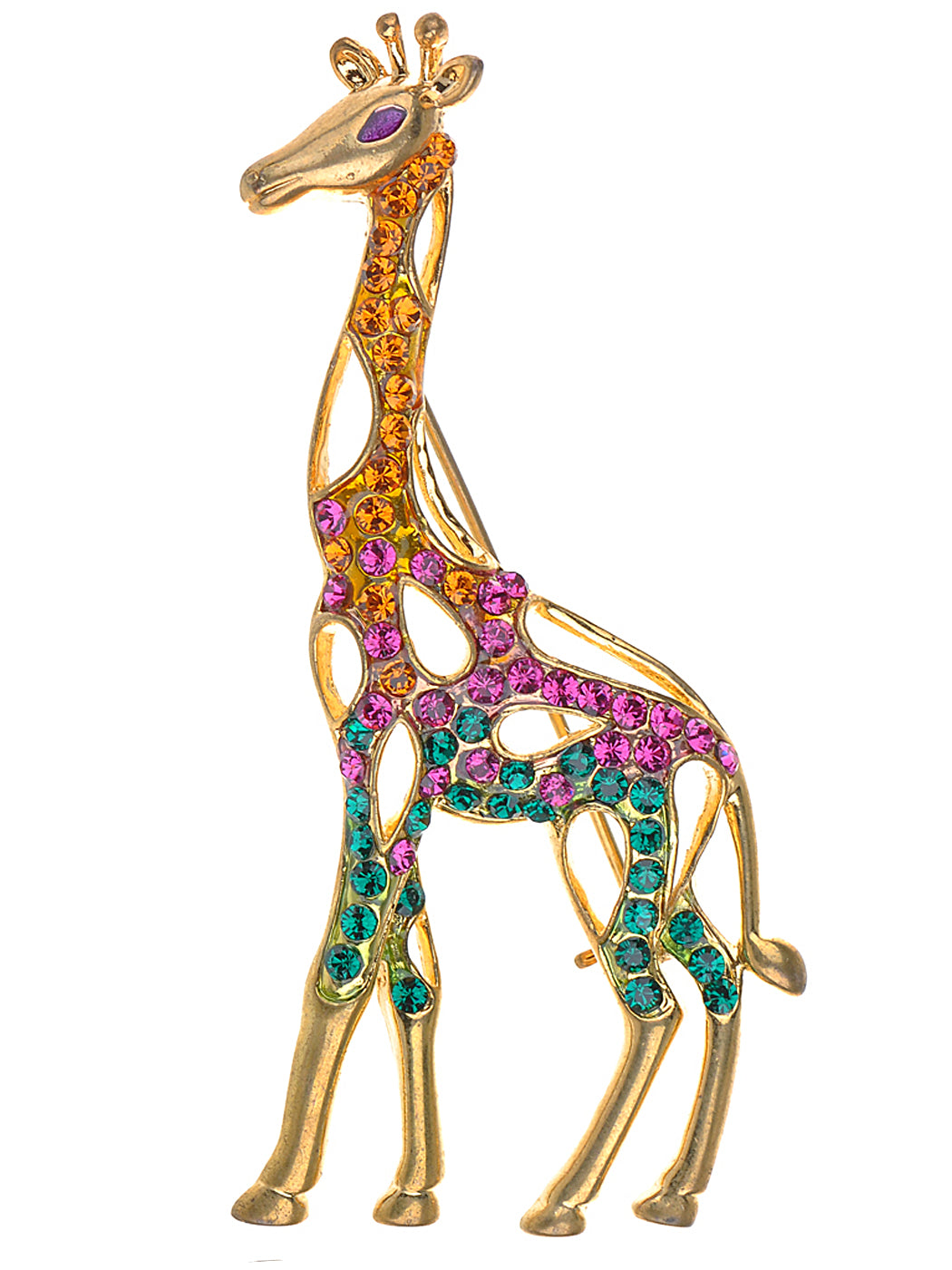 Yellow Animal Giraffe Spotted Texture Brooch Pin