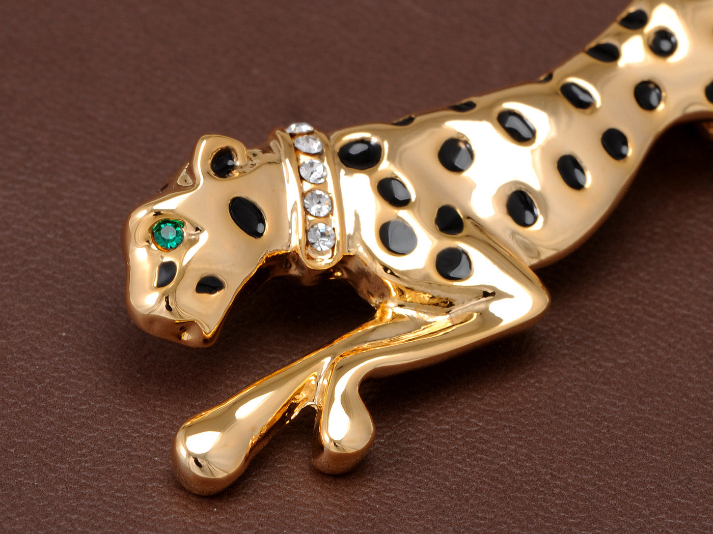 Enamel Leopard Cougar Brooch Pin