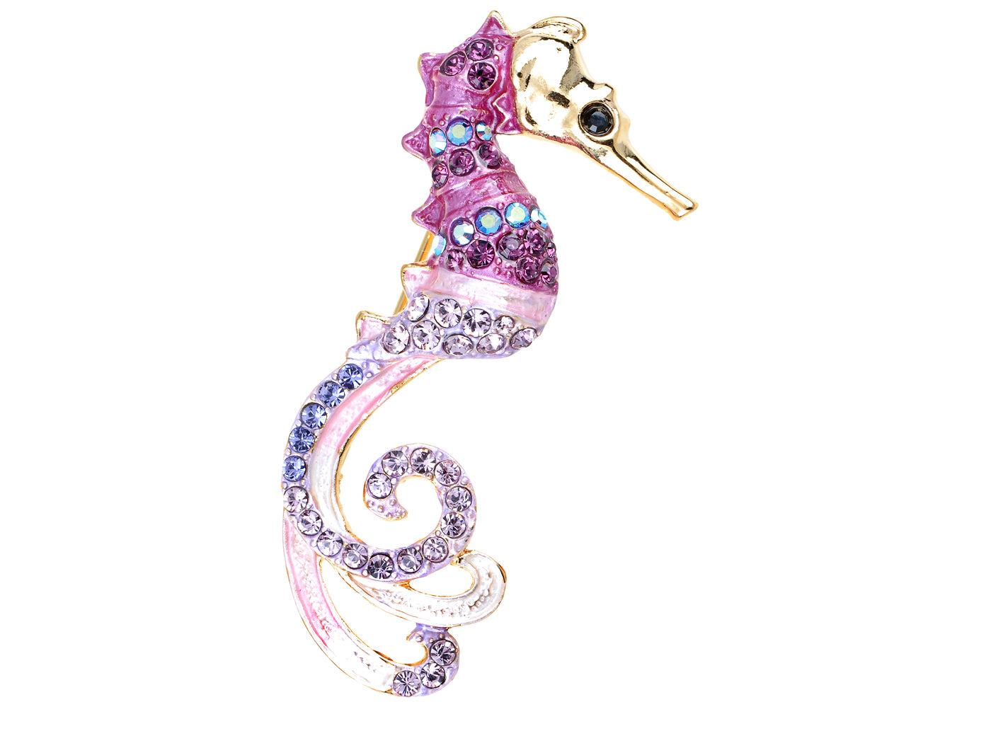 Purple Nautical Fantasy Pink Seahorse Broch Pin
