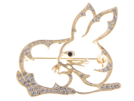 Colored Cutout Bunny Rabbit Brooch Pin