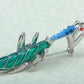 Ombre Blue Long Praying Mantis Insect Bug Brooch Pin