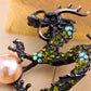 Citrine Pearl Colorful Simulated Pearl Dragon Pin Brooch