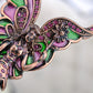 Copper Fairy Flying Fuschia Pin Brooch