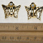White & Flying Butterfly Pin Brooch Earring Set
