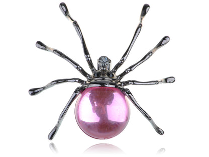 Stunning Pink Bead Gun Insect Spider Jewelry Pin Brooch