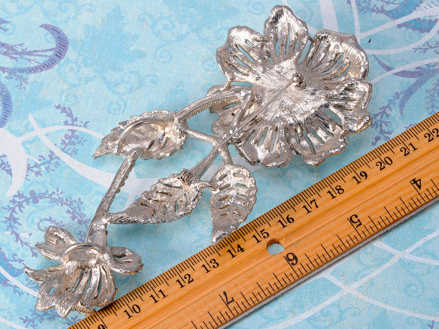 Vintage Iridescent Flower Prom Corsage Wedding Floral Brooch Pin