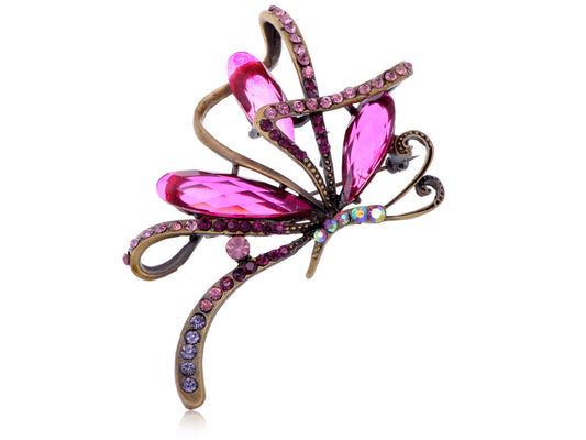 Ribbon Amethyst Purple Abstract Butterfly Able Pendant Brooch Pin