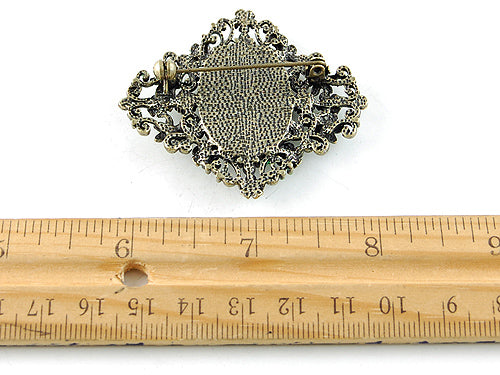 Diamond Shape Cameo Able Antique Brooch Pin