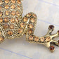 Topaz Colored Frog Toad Brooch Pin