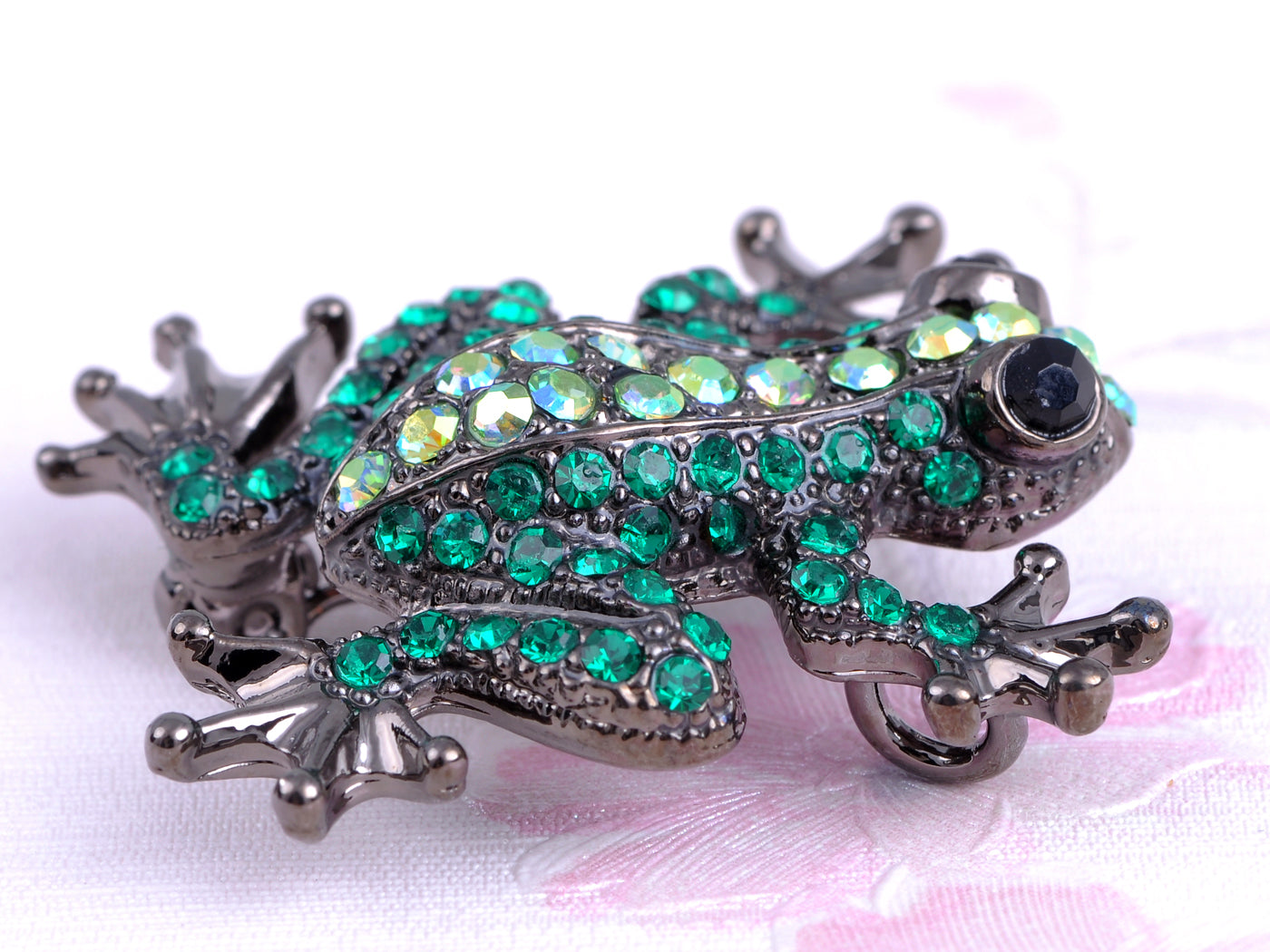 Emerald Green Prince Charmed Happy Frog Able Brooch Pin