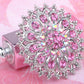 Pink Rose Royal Princess Crest Floral Wreath Bouquet Wedding Brooch Pin