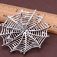White Iridescent Halloween Spider Web Brooch Pin