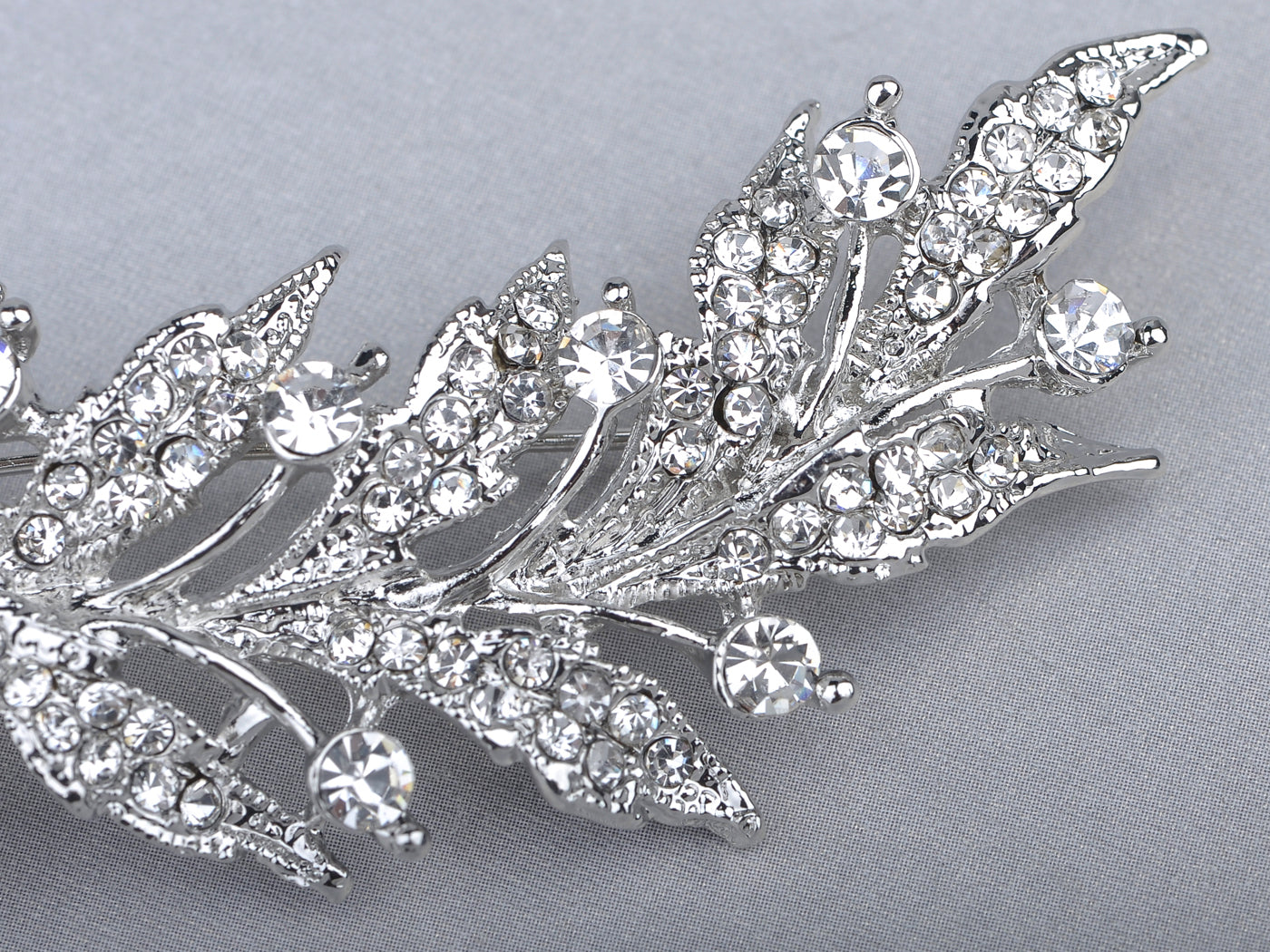 Feather Leaf Sliver Holiday Pin Brooch