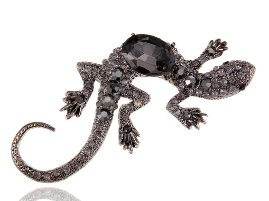 Polish Gun Gecko Pet Lizard Smokey Pin Brooch