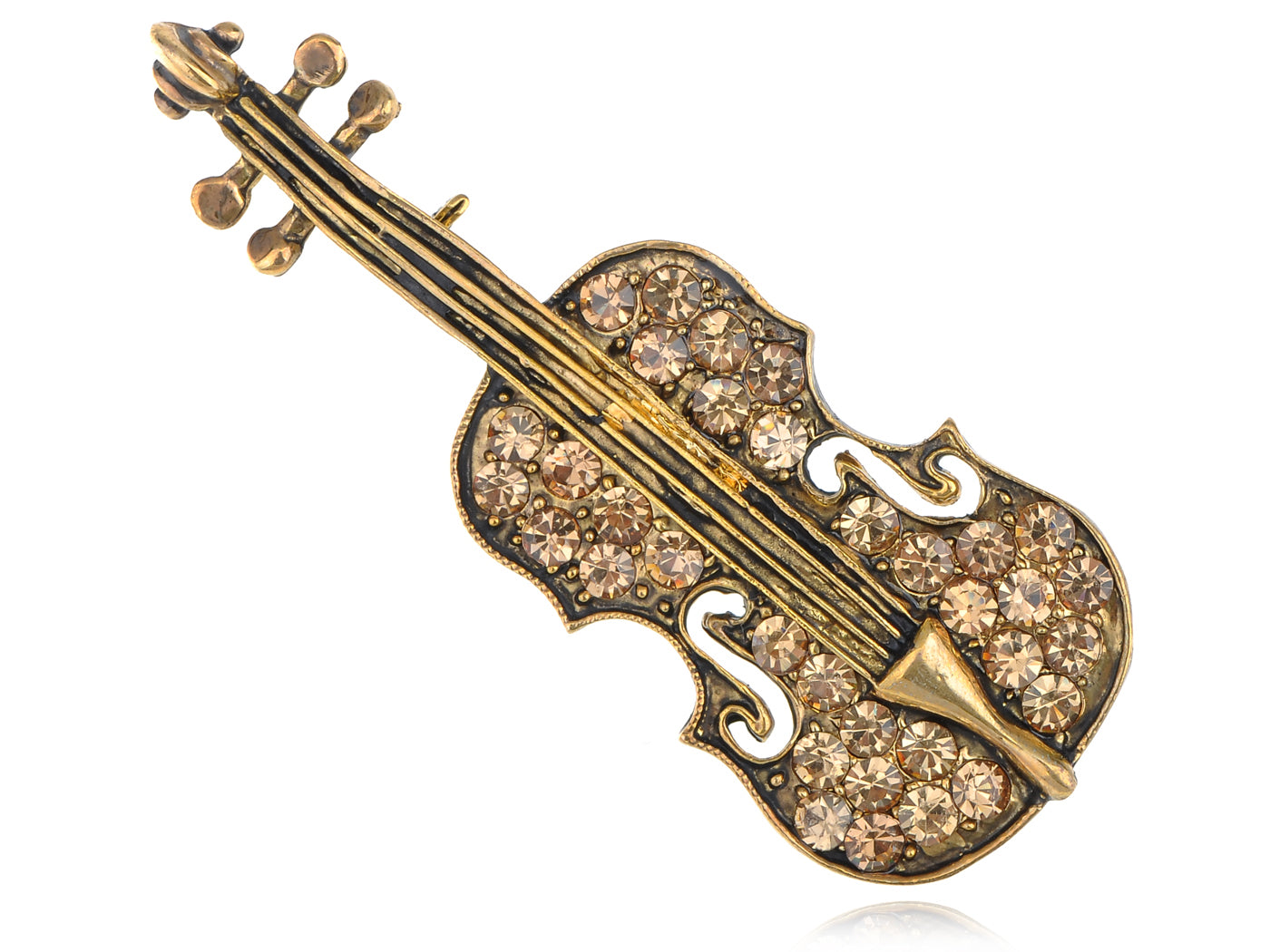 Violin Brooch Pin Enamel Bow Cello Fiddle Music Instrument