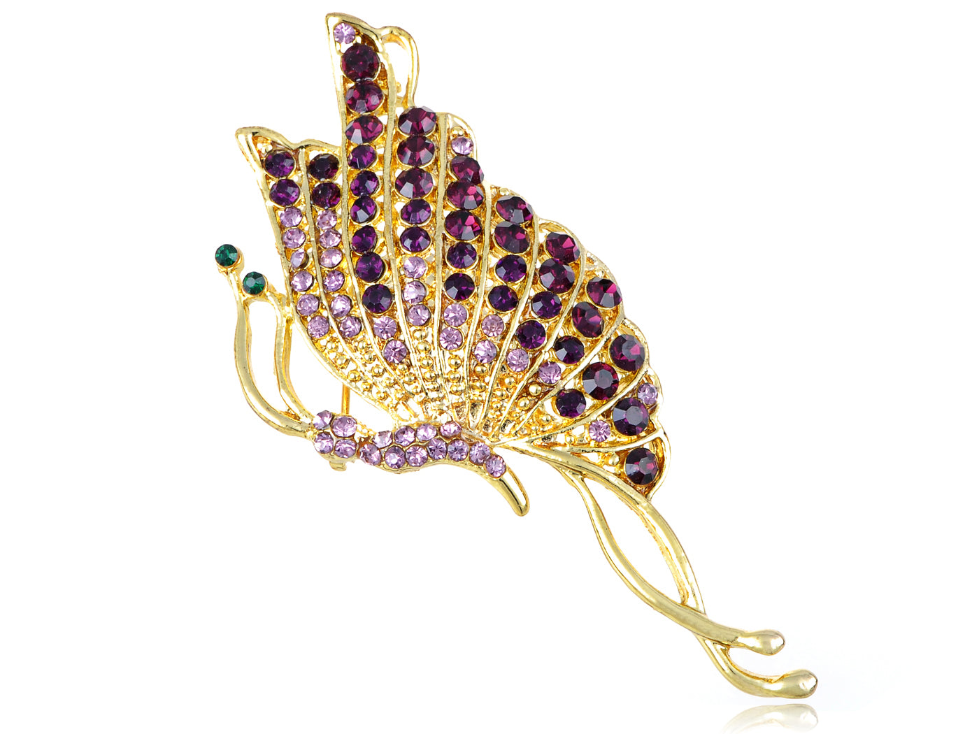 Twisted Amethyst Purple Butterfly Insect Pin Brooch