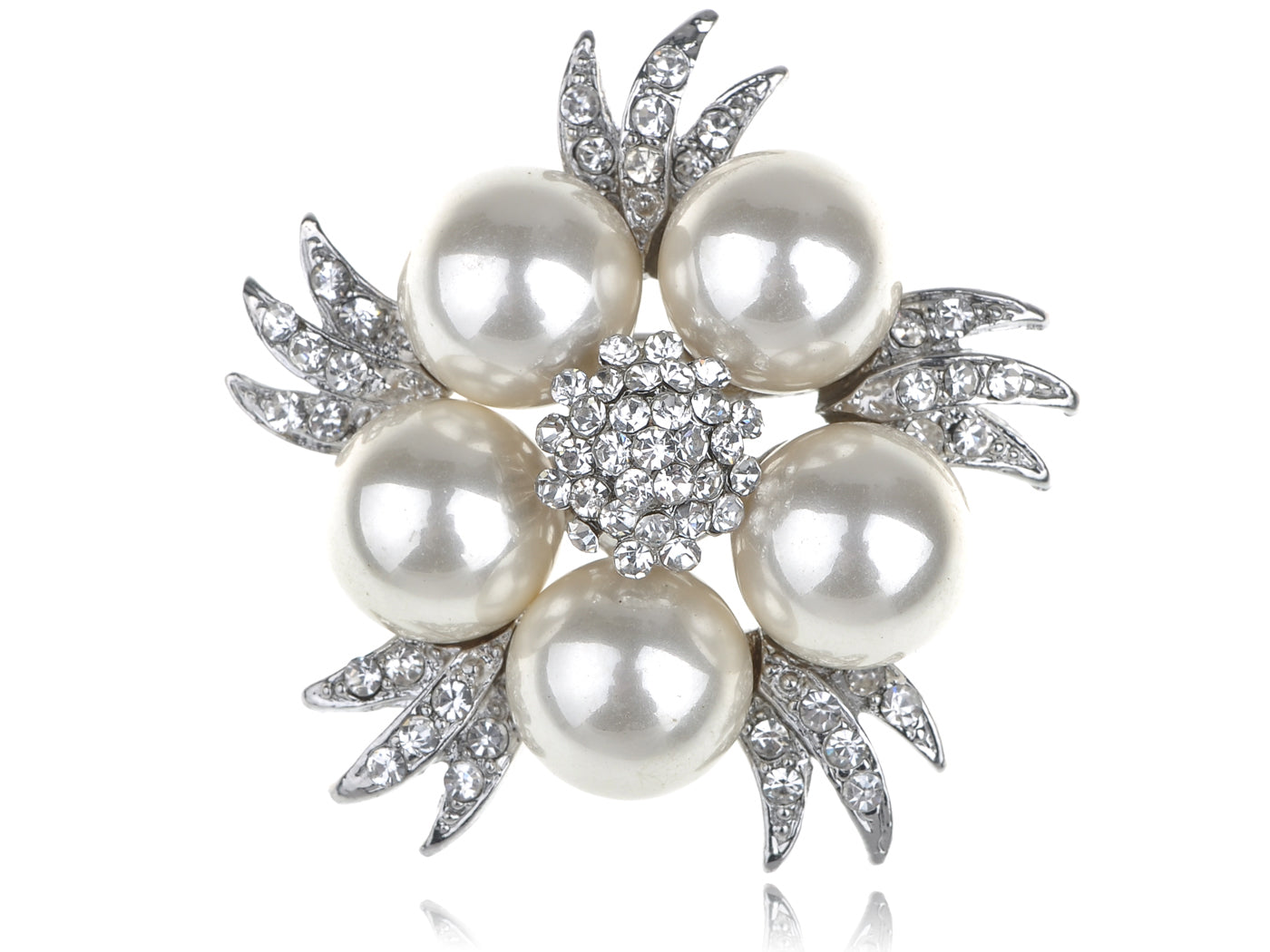 Pearl Festive Flower Star Brooch Pin