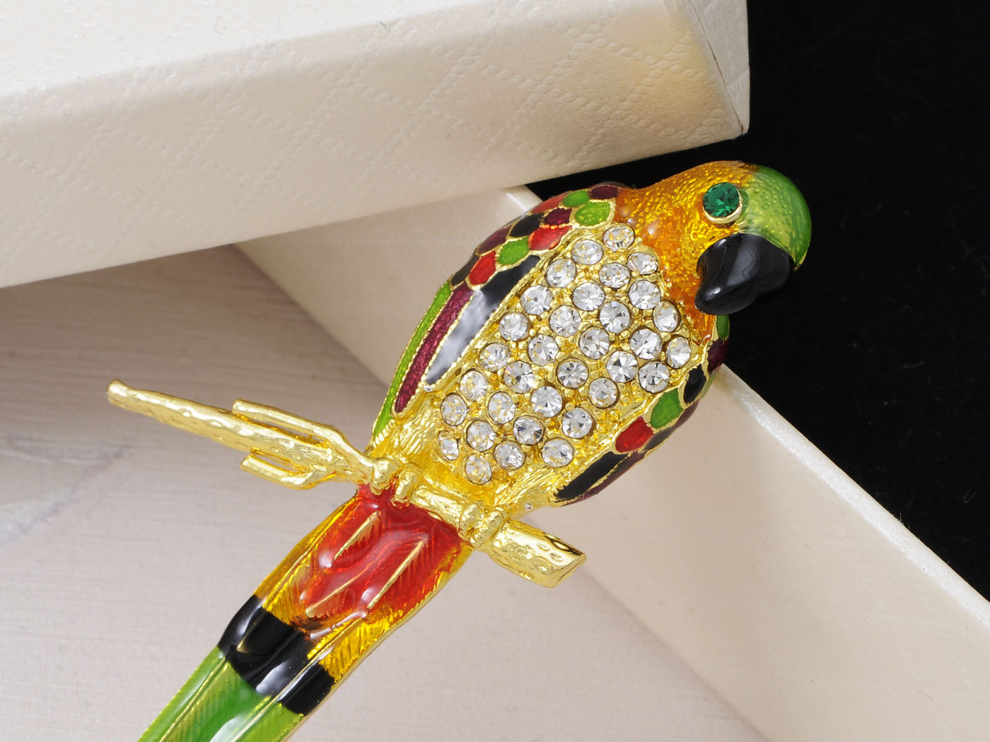 Tropical Rainbow Colorful Parrot Bird Brooch Pin