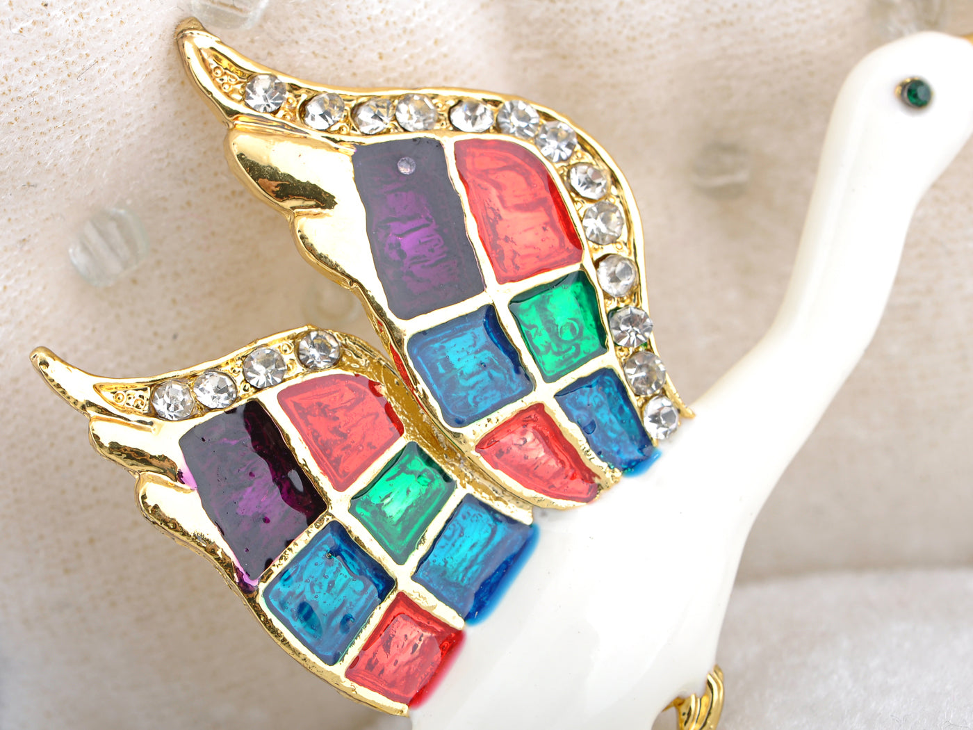 Hand Painted Color Enamel Flying Goose Duck Crane Pin Brooch