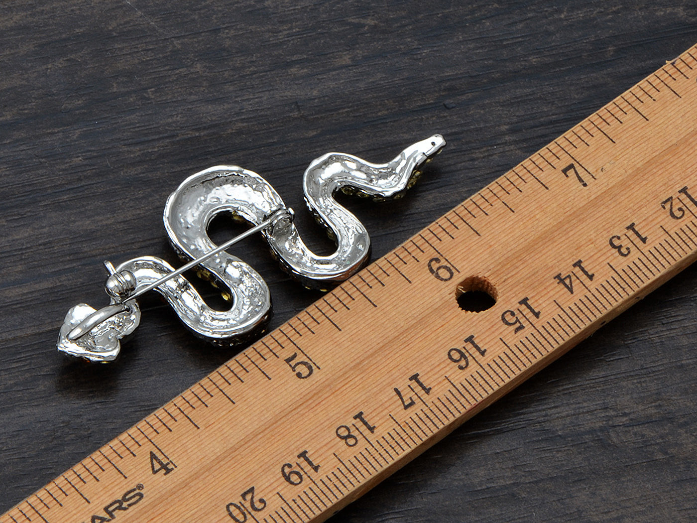 Silver Ombre Topaz Colored Slithering Jungle Snake Animal Brooch Pin