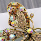 Antique Iridescent Light Brown Butterfly Brooch Pin