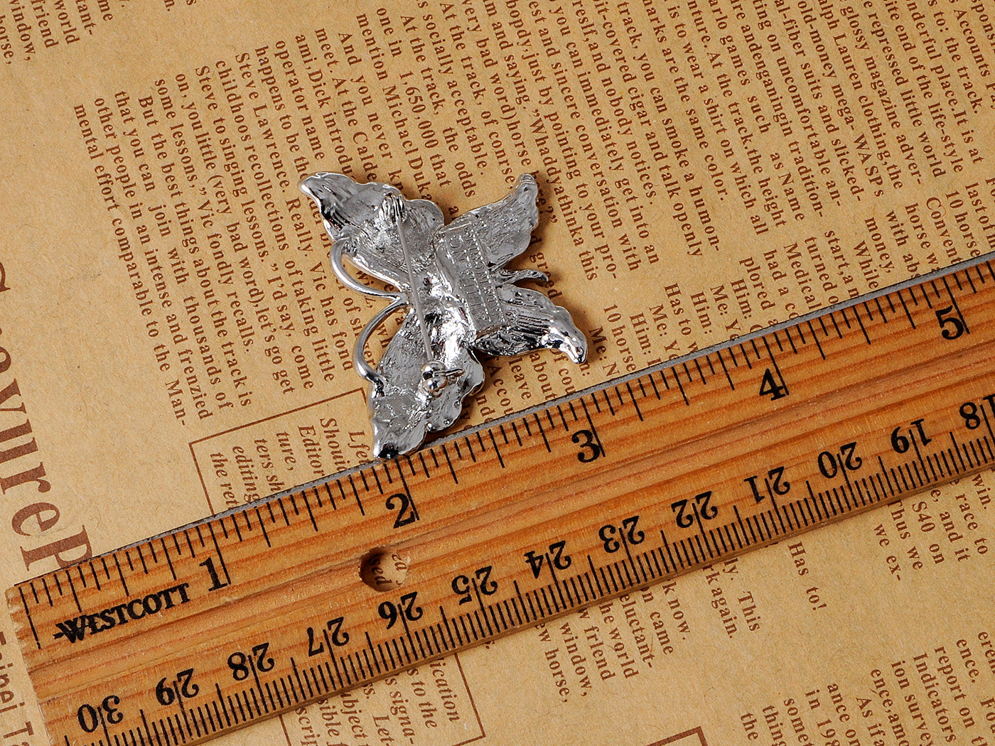 Solid Vintage Aurora Boreale Butterfly Brooch