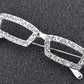 Silver Colored Rectangle Nerdy Glasses Brooch Pin