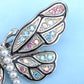Mosaic Multicolor Pearl Body Butterfly Moth Pin Brooch