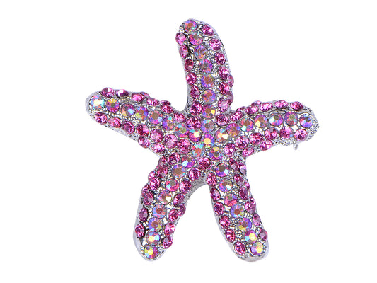 Hot Neon Fuchsia Pink Ocean Star Beach Starfish Pin Brooch