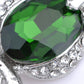 Emerald Green Colored Gems Cat Eyed Owl Bird Brooch Pin