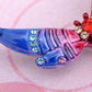 Royal Purple Pink Blue Ruby Enamel Painted Dragonfly Brooch