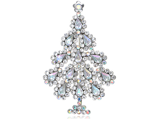 Shimmering Holiday Christmas Tree Able Pin Brooch