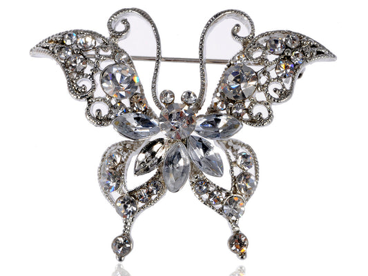 Petite Dazzling Happy Butterfly Pin Brooch