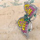 Fuchsia Pink Green Lime Flirty Fun Butterfly Love Pin Brooch