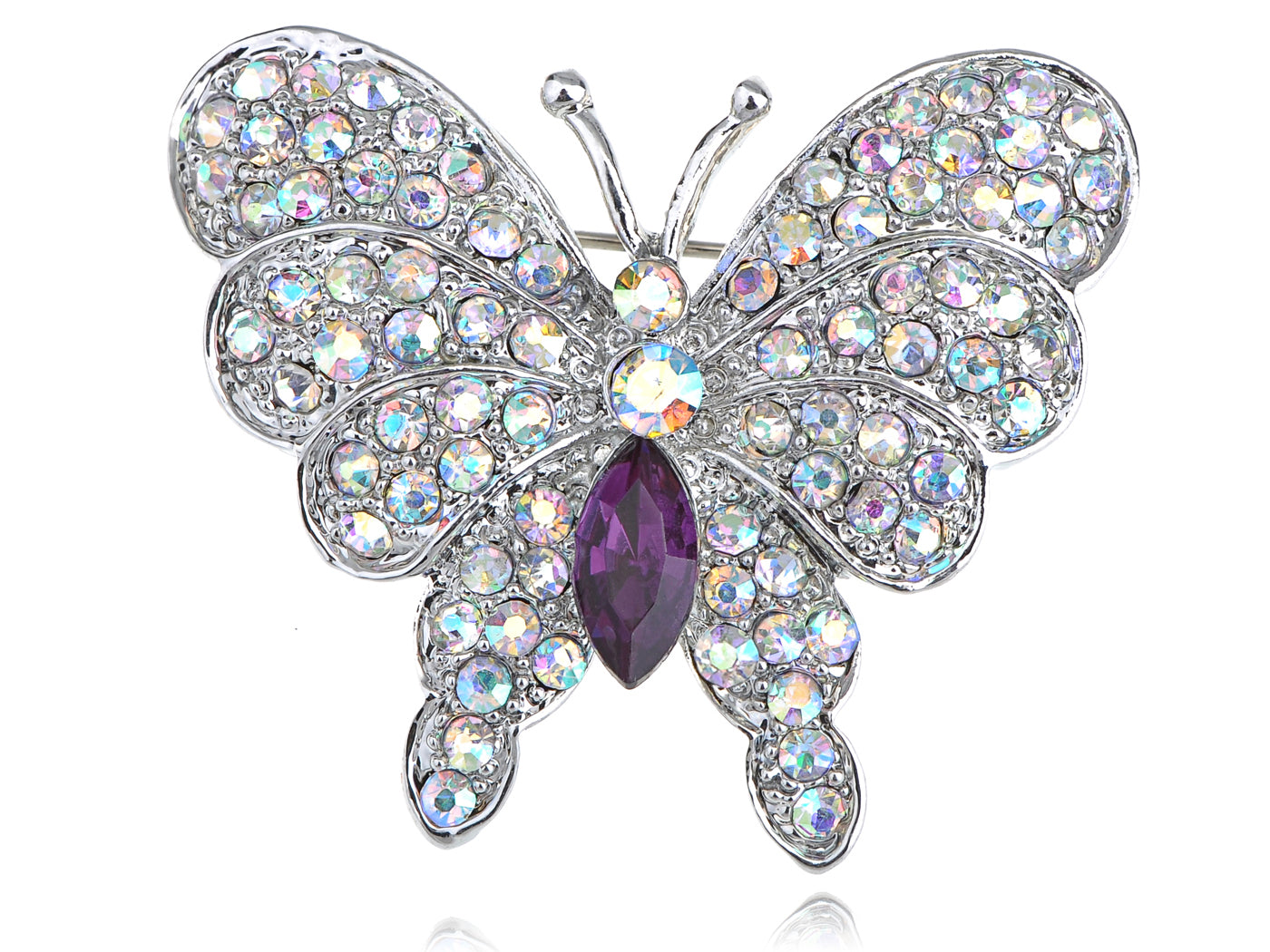 Iridescent Butterfly Insect Brooch Pin