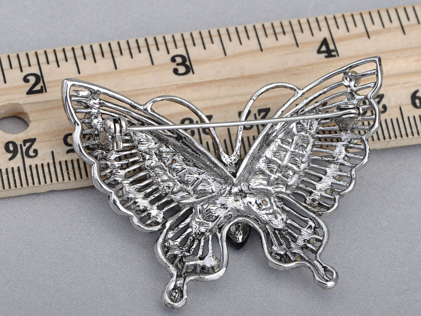Antique Inspire Grey Butterfly Pin Brooch