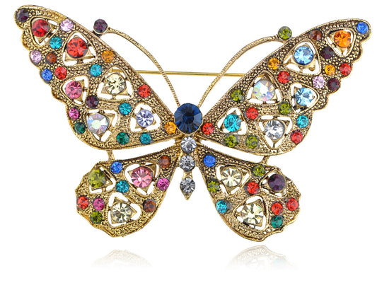 Perfect Color Rainbow Bright Butterfly Pin Brooch