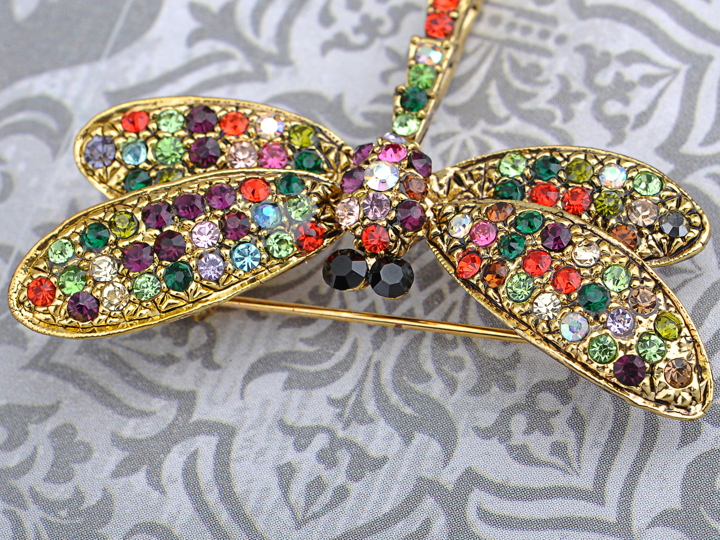 Petite Colorful Rainbow Pride Flying Dragonfly Pin Brooch