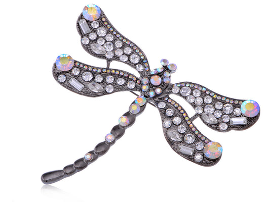 Gun Rainbow Dragonfly Insect Brooch Pin