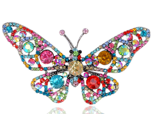 Fun Rainbow Clown Colorful Graffiti Art Butterfly Pin Brooch