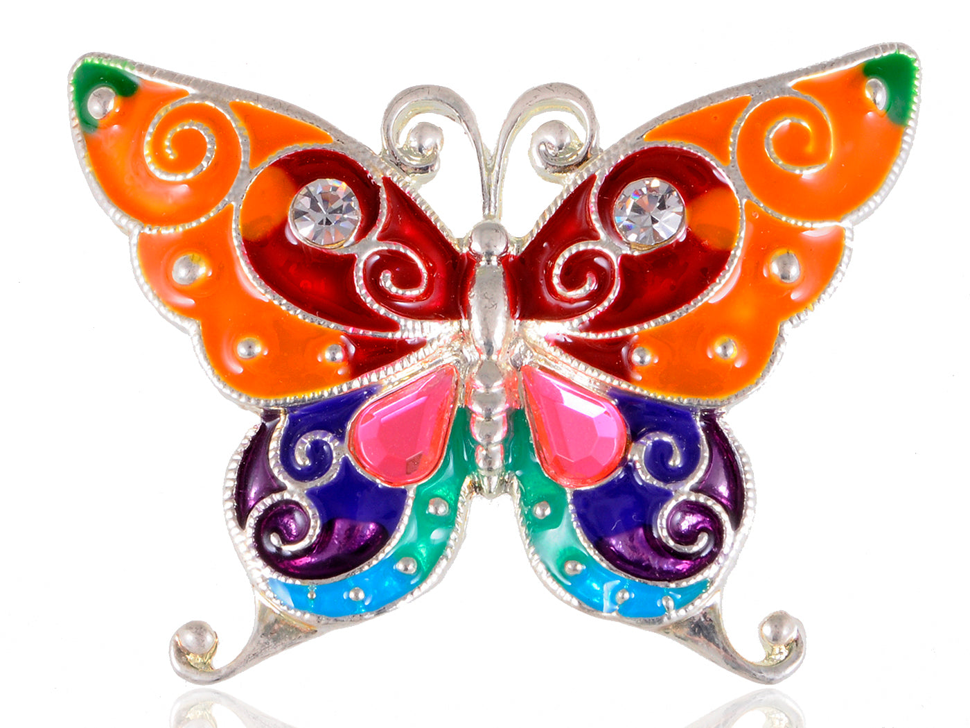 Bright Enamel Handpainted Wing Bold Butterfly Bug Pin Brooch