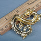 Antique Topaz Chinese Dragon Brooch Pin