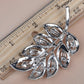 Antique Shine Flower Leaf Bouquet Feather Brooch Pin