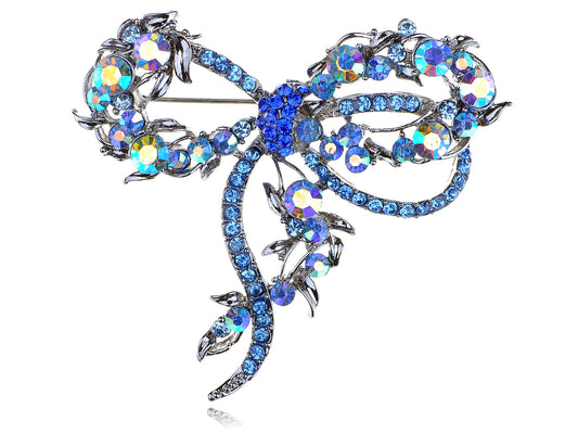 Sapphire Blue Dragonfly Bug Brooch Pin